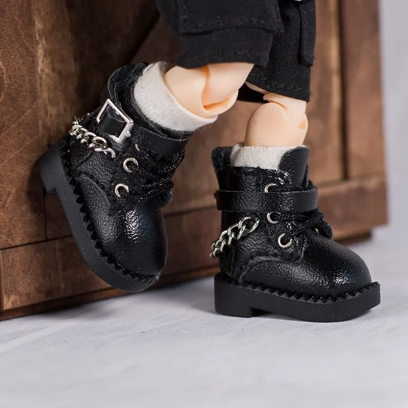 2023 Ob11 Casual Kette Stiefel Schuhe Leder Stiefel Molly Schwester Kopf Schuhe GSC Plain Puppe Schuhe Puppe Zubehör 1/12bjd Schuhe