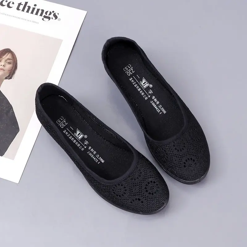 Damenschuhe, Mesh, atmungsaktiv, Keilabsatz, Damenschuhe, Schwarz, Slip-On, Designer-Neuankömmling 2022, Angebot, Mode, 39 Angebote, schick, elegant