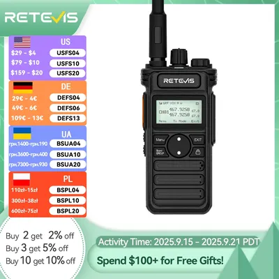 Retevis RT86S Walkie-Talkie-Radios,große Reichweite, Zwei-Wege-Radio, Kommunikation, Walkie-Talkies, große Reichweite, UHF, GMRS 1, 2 Stück