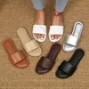 2025 frauen Sommer Einfarbig Flache Hausschuhe Frauen Casual Hause Innen Rutschen Schuhe Runde Kappe Slip auf Damen Schuhe Plus größe 35-43