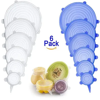 Package Kitchen Utensils Kitchen Storage Organization Cover Home Reusable Silicone Adjustable