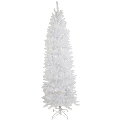 Northern Lights Northlight 7.5Ft Pre-Lit Rapids White Pine Pencil Artificial Christmas Tree Clear Lights
