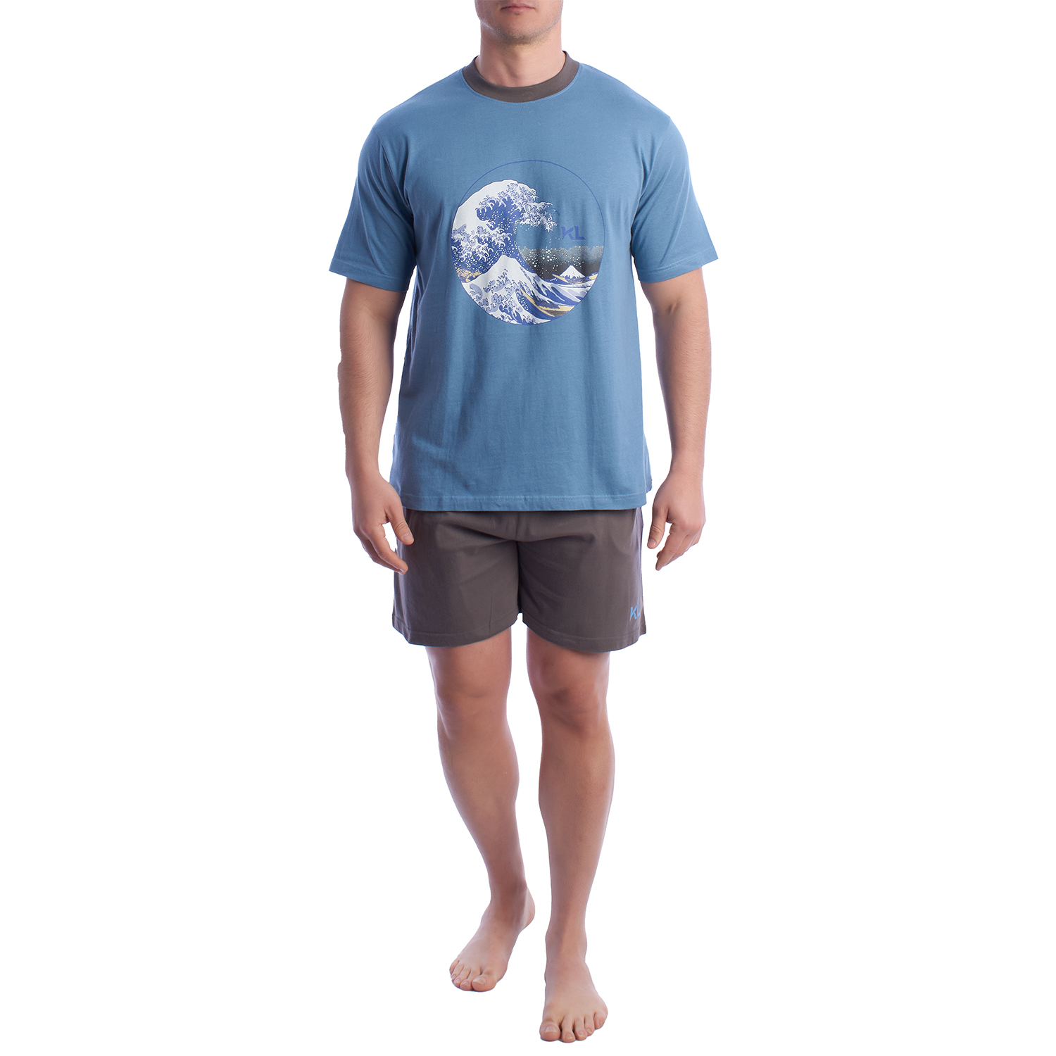 Herren-Pyjama mit kurzen Ärmeln aus 100 % Baumwolle KL30000 Image