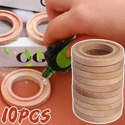 5/10pcs Circular Wood Essential Oil Aromatherapy Expanded Wood Air Freshener Replacement Fragrance