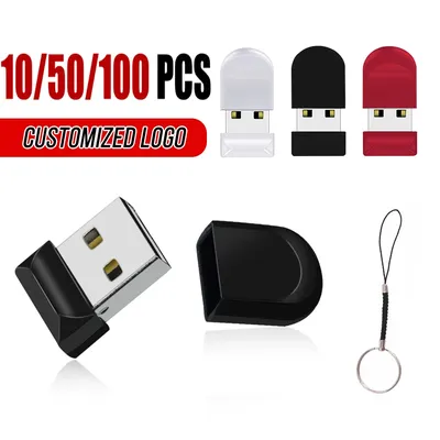 Mini флешка USB Portable Pen Drive 10/50/100PCS/LOT 32GB Flash Drive 2.0 Memory Stick 64GB 8GB 16GB
