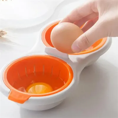 Microwave Egg Poacher Perfect Double Egg Poacher Easy Double-Cup Egg Boiler Hot Spring Egg Mold