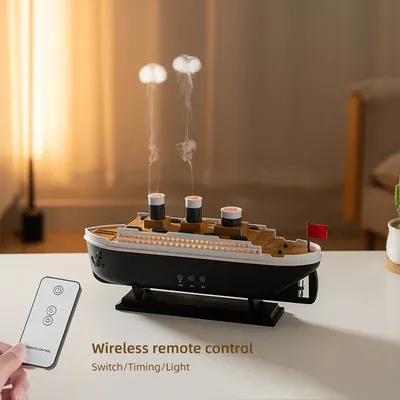 Titanic Ship Model Decoration Air Humidifier 250ml Essential Oil Diffuser Jellyfish Smoke Ring Spray