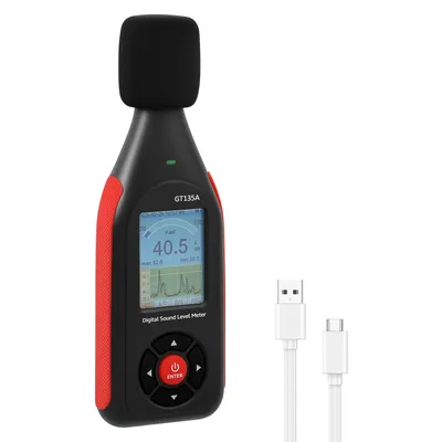 Digital Decibel Meter 30-130dB High Precision Sound Level Reader 3 Colors Alarm Adjustable Noise