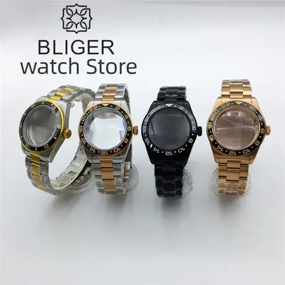 BLIGER 39mm BB58 Watch Case Dome Glass Sapphire Glass Fits NH34 NH35 NH36 2824 PT5000 Movement