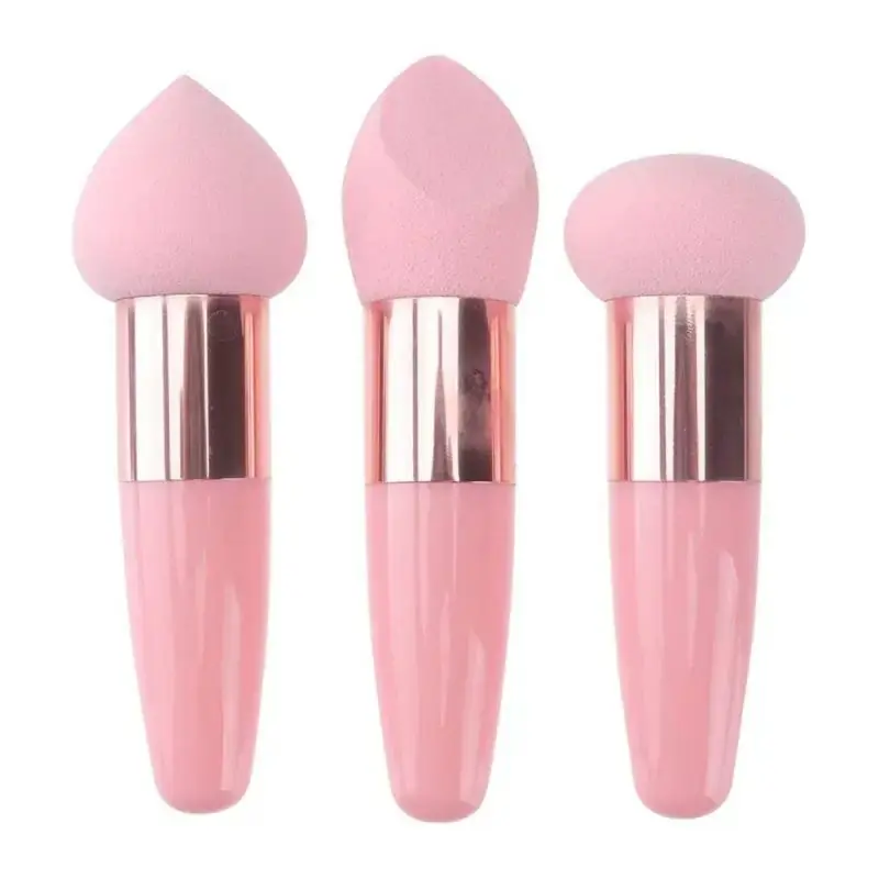 Éponges de maquillage pour fond de teint, 3 pièces, accessoire de beauté avec poignée, mélangeur cosmétique professionnel