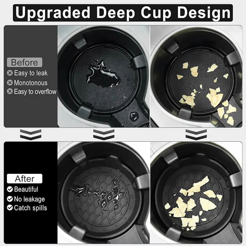 2 pezzi sottobicchieri creativi per auto tappetino portaoggetti con slot per tazza d