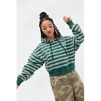 BDG Easy Stripe Hoodie - Light Green XS at Urban Outfitters