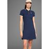 Polokleid HECHTER PARIS, Damen, Gr. 34, N-Gr, blau (marine), Obermaterial: 95% Baumwolle, 5% Elasthan, unifarben, feminin, figurbetont mini, Kurzarm, Kleider, mit Kontrastdetails und Logoprint
