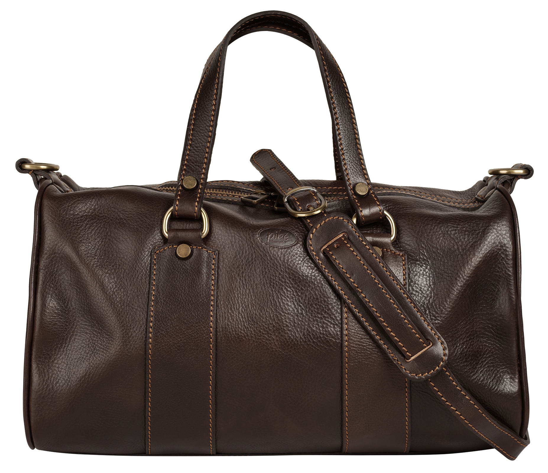 Henkeltasche PIKÉ, Damen, Gr. B/H/T: 36cm x 23cm x 10cm onesize, braun, Leder, vintage, Taschen, echt Leder, Made in Italy