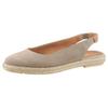 Slingsandale VERBENAS "Kiara Serraje", Damen, Gr. 39, grau (taupe), Veloursleder, casual, Schuhe, Sommerschuh, Sling, Urlaubschuh mit Juterahmen