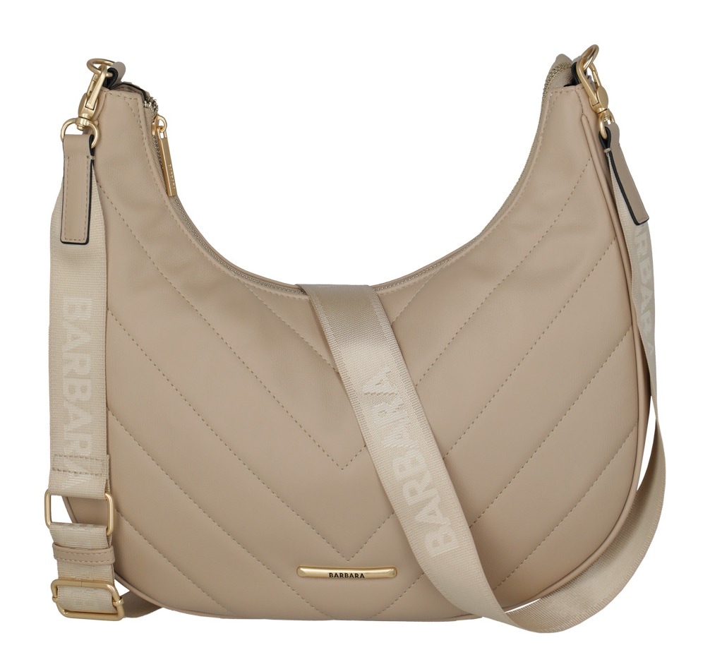 Hobo TRAVELITE "BARBARA & travelite BARBARA COZY", Damen, Gr. B/H/T: 35cm x 32cm x 9cm, beige (sand), Polyurethan (PU), unifarben, Taschen Hobo, Handtasche Umhängetasche