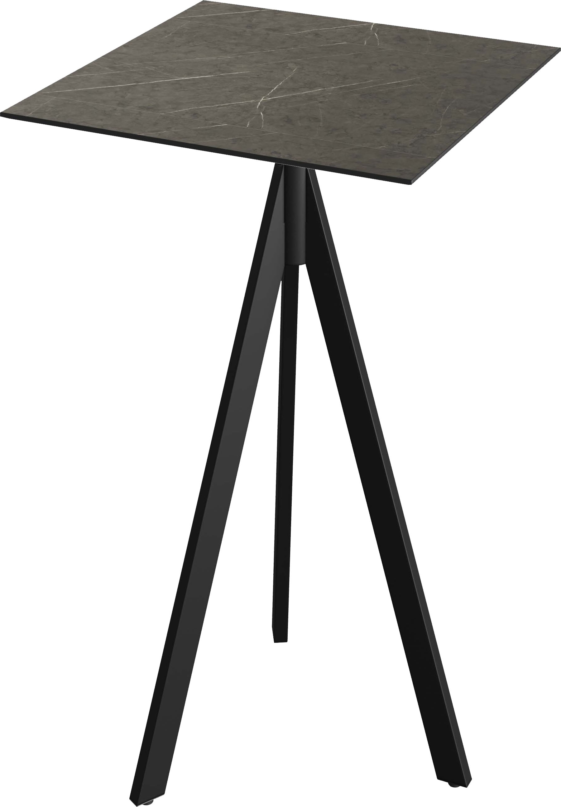 Klapptisch ESSENTIALS "Infinity", schwarz (schwarz, midnight marble, schwarz), B:70cm H:110cm T:70cm, Pulverbeschichteter Stahl + HPL Tischplatte, Tische, in verschiedenen Ausführungen Image