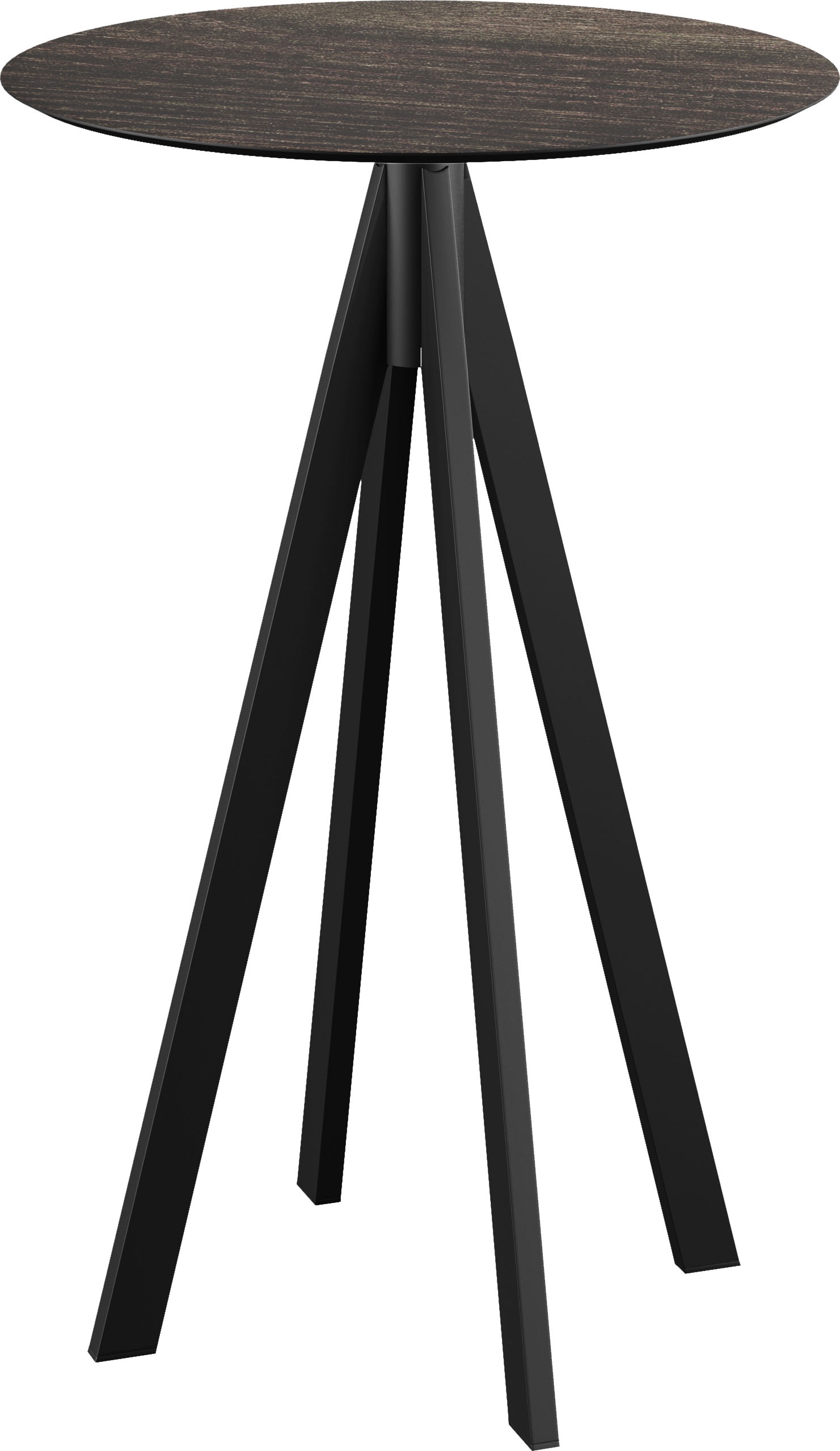 Klapptisch ESSENTIALS "Infinity", schwarz (schwarz, riverwashed wood, schwarz), B:70cm H:109,2cm T:70cm, Stahl/HPL Tischplatte, Tische, in verschiedenen Ausführungen Image