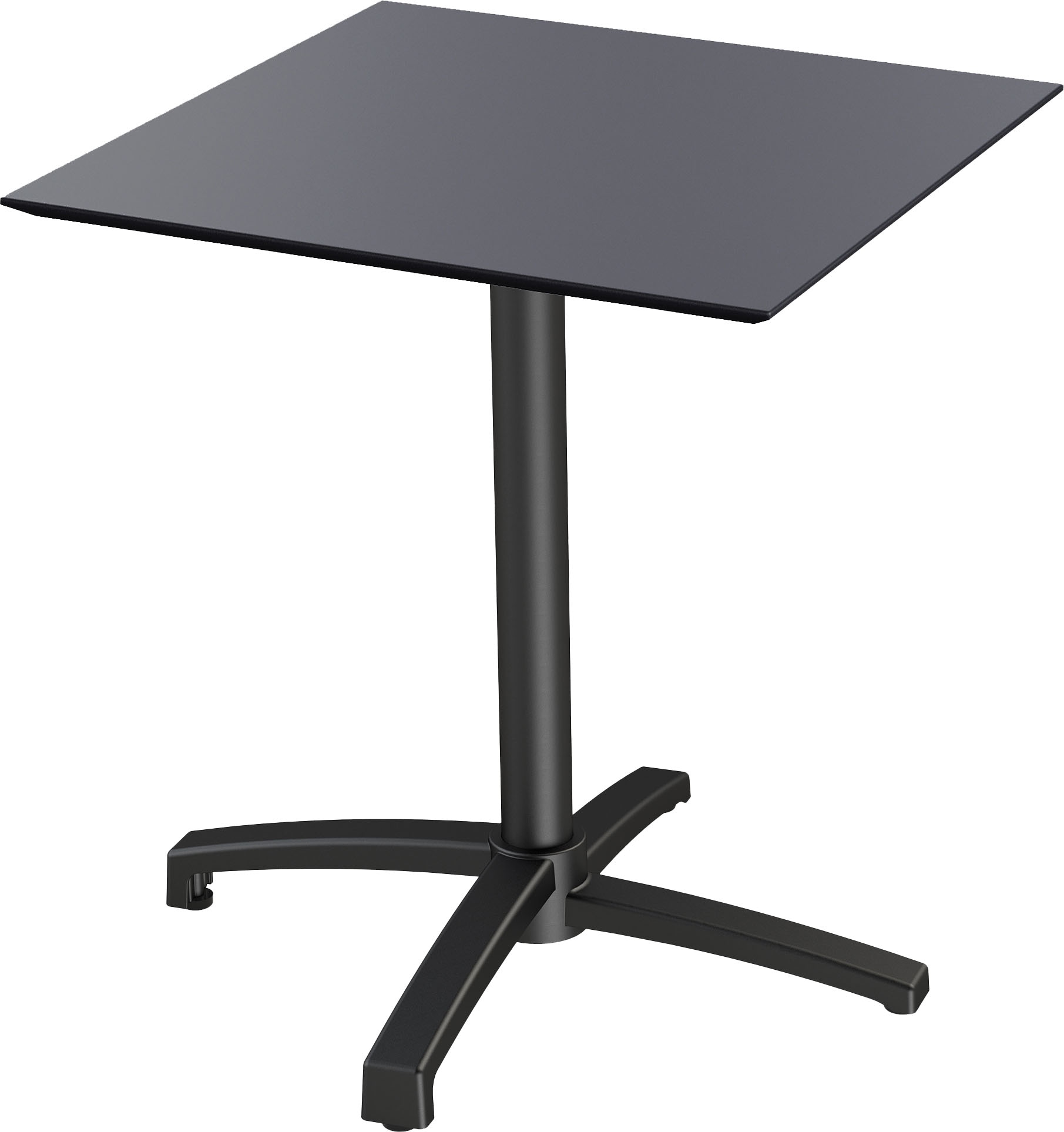 Klapptisch ESSENTIALS "X cross", schwarz (schwarz, schwarz, schwarz), B:70cm H:74cm T:70cm, Aluminium/HPL Tischplatte, Tische, in verschiedenen Ausführungen
