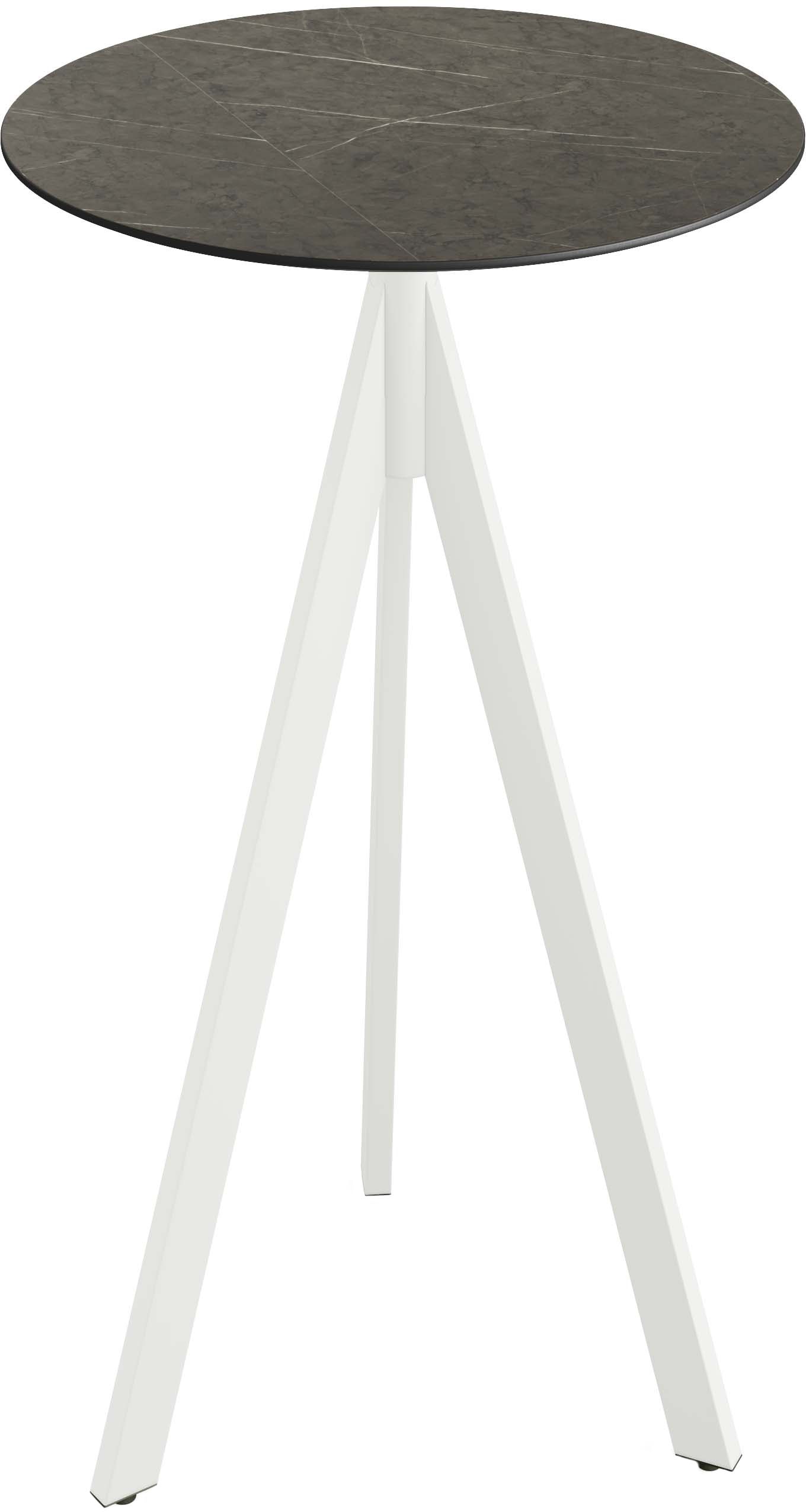 Klapptisch ESSENTIALS "Infinity", weiß (weiß, midnight marble, weiß), B:70cm H:110cm T:70cm, Pulverbeschichteter Stahl + HPL Tischplatte, Tische, in verschiedenen Ausführungen