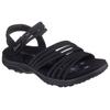 Sandale SKECHERS "REGGAE SLIM", Damen, Gr. 38, schwarz, Textil, Lederimitat, unifarben mit Farbeinsatz, casual, Schuhe, Sommerschuh, Trekking Sandale mit praktischem Klettverschluss, Topseller