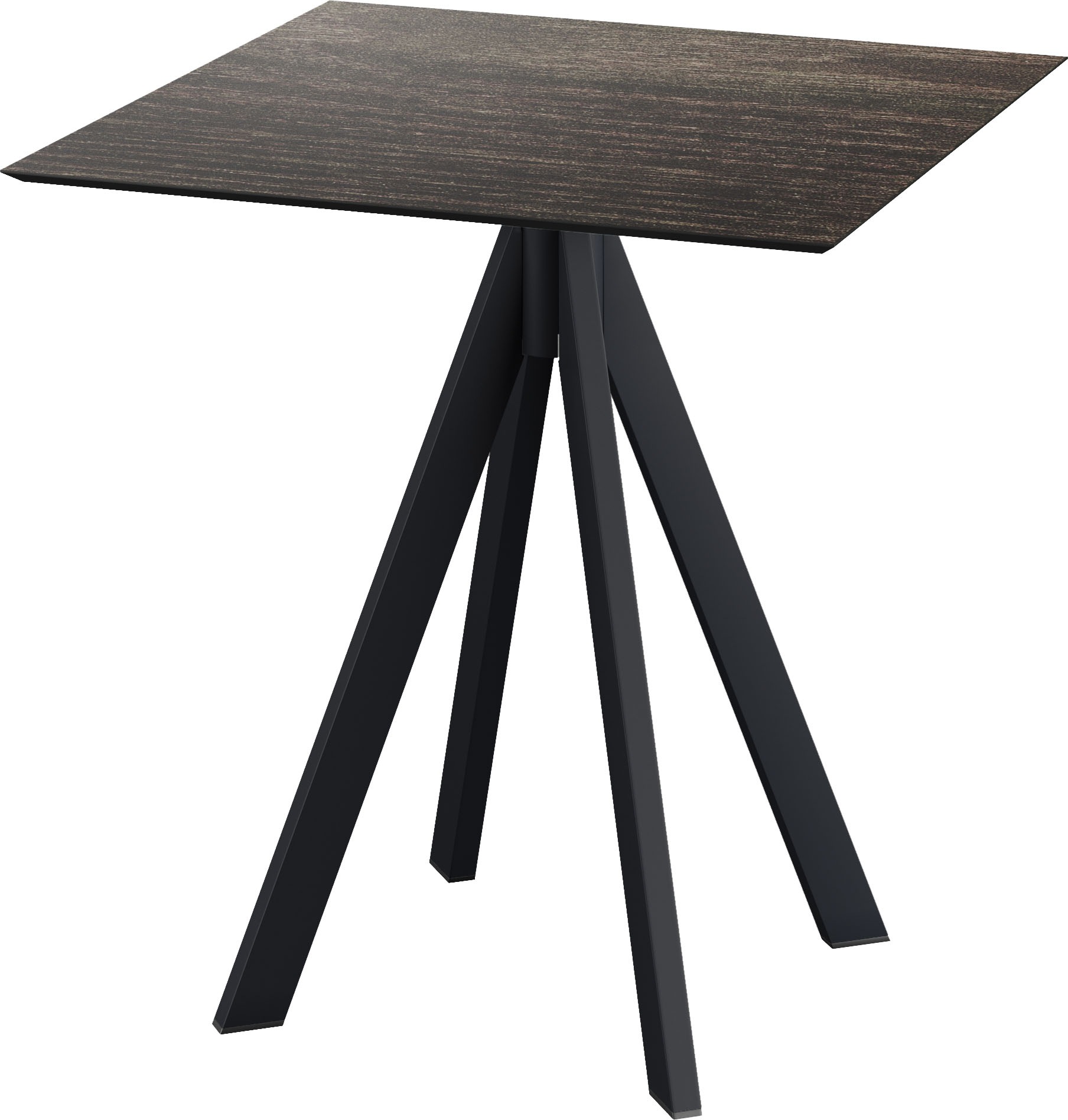 Klapptisch ESSENTIALS "Infinity", schwarz (schwarz, riverwashed wood, schwarz), B:70cm H:73,2cm T:70cm, Stahl/HPL Tischplatte, Tische, in verschiedenen Ausführungen