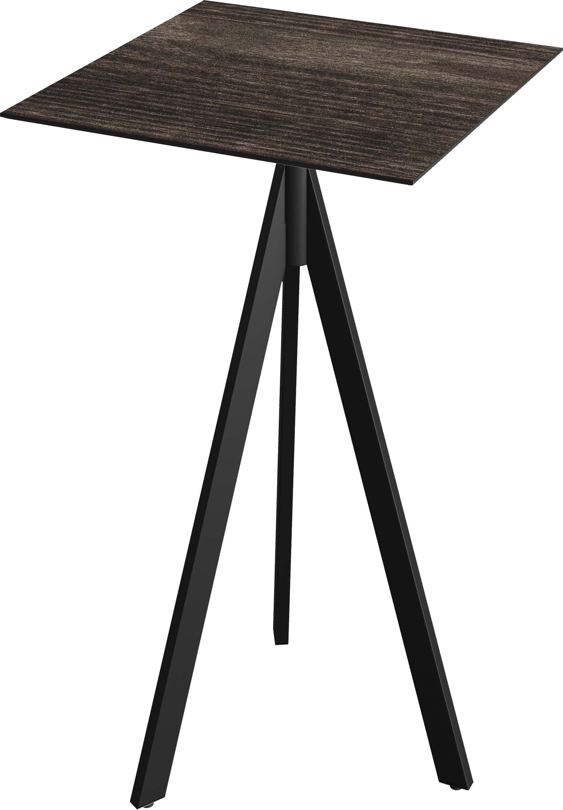 Klapptisch ESSENTIALS "Infinity", schwarz (schwarz, riverwashed wood, schwarz), B:70cm H:110cm T:70cm, Pulverbeschichteter Stahl + HPL Tischplatte, Tische, in verschiedenen Ausführungen