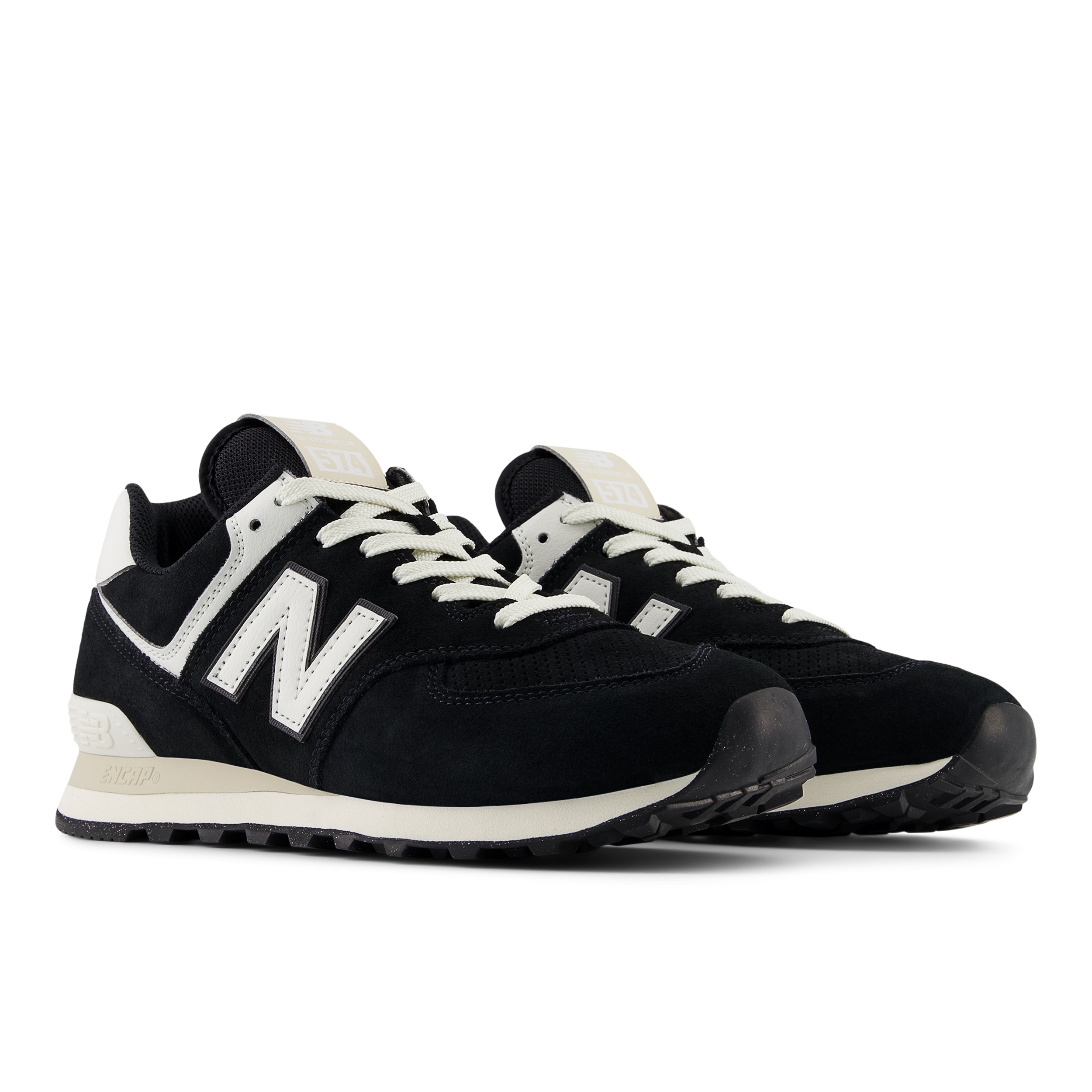 Sneaker NEW BALANCE "574", Gr. 40, schwarz (schwarz (001) 3), Leder, Schuhe