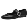 Ballerina TAMARIS, Damen, Gr. 39, schwarz, Leder, Lederimitat, klassisch, Schuhe, Blockabsatz, Businesschuh mit großer, verstellbarer Schnalle