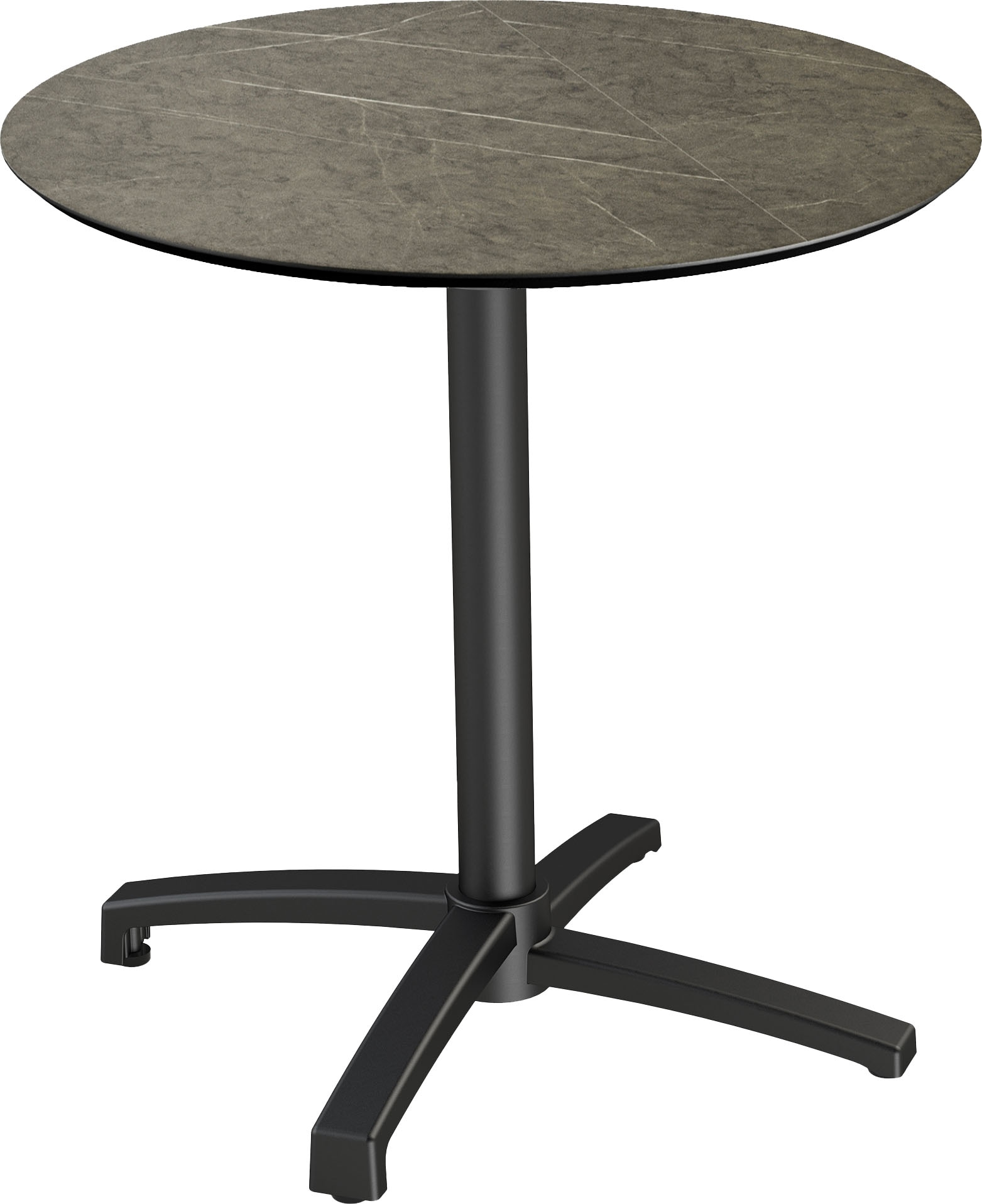 Klapptisch ESSENTIALS "X cross", schwarz (schwarz, midnight marble, schwarz), B:70cm H:74cm T:70cm, Aluminium/HPL Tischplatte, Tische, in verschiedenen Ausführungen