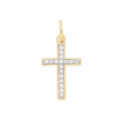 Kreuz-Anhänger ADELIA´S "Damen & Herren 333 Gold Kreuz Anhänger mit Zirkonia", gold, Schmuckanhänger, Damen, Gold, mit Zirkonia für Damen & Herren Image