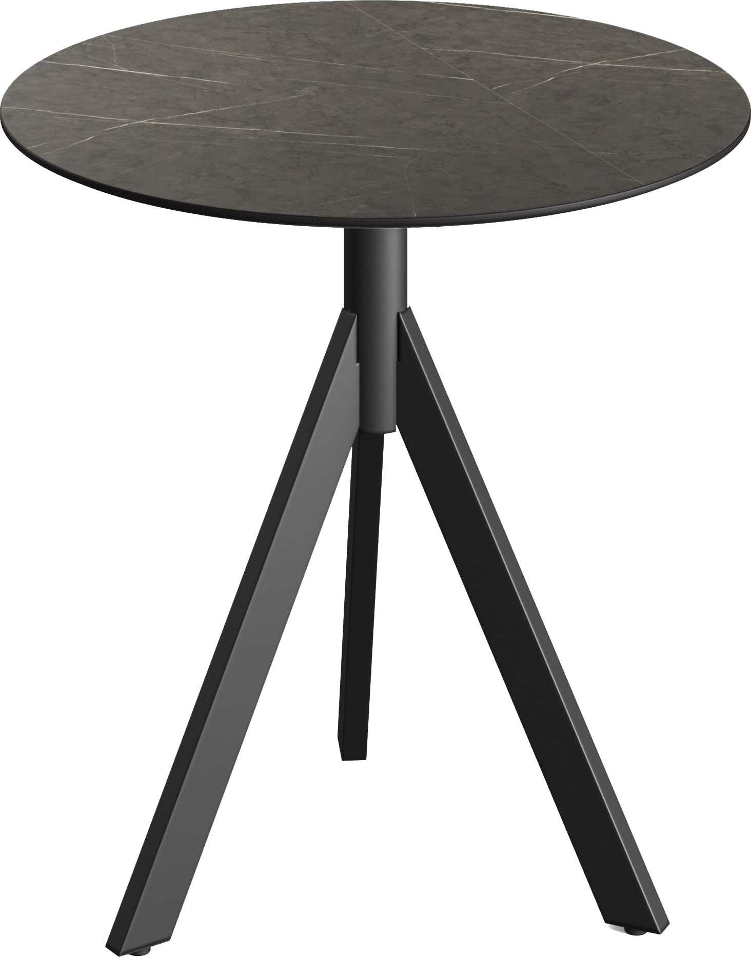 Klapptisch ESSENTIALS "Infinity", schwarz (schwarz, midnight marble, schwarz), B:70cm H:74cm T:70cm, Pulverbeschichteter Stahl + HPL Tischplatte, Tische, in verschiedenen Ausführungen