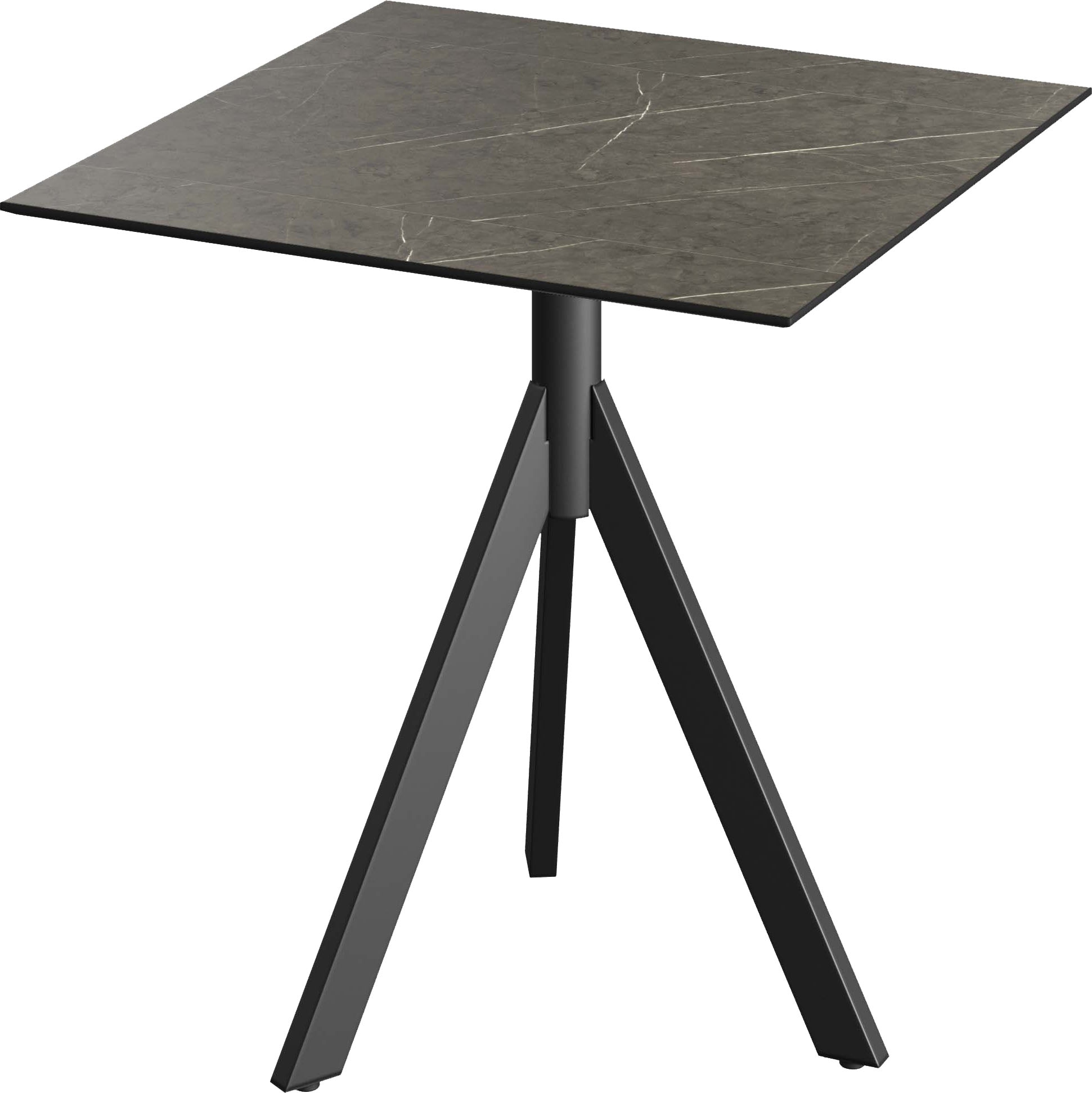 Klapptisch SOLD OUT "Infinity", schwarz (schwarz, midnight marble, schwarz), B:70cm H:74cm T:70cm, Pulverbeschichteter Stahl + HPL Tischplatte, Tische, in verschiedenen Ausführungen