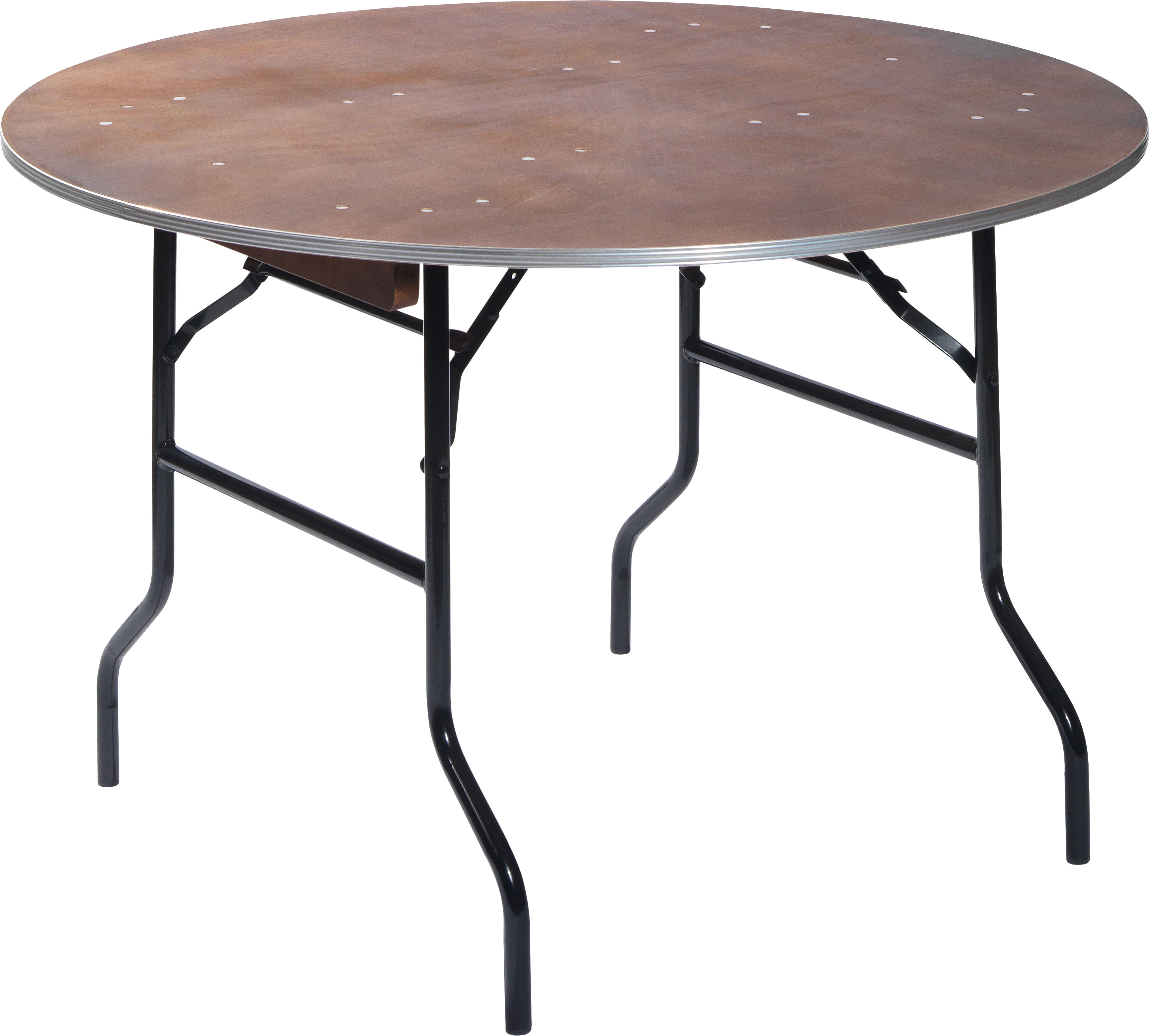 Klapptisch ESSENTIALS "Bankettisch/Klapptisch", schwarz (schwarz, holz), B:152cm H:76cm T:152cm, 13-lagige Sperrholzplatte 18mm mit Aluminium Kante + Stahl Gestell, Tische, Holz rund Image