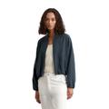 Kurzjacke MARC O'POLO "aus TENCEL™ Lyocell-Leinen-Mix", Damen, Gr. 40, muted blau, Obermaterial: 90% Lyocell, 10% Leinen; Füllung: 100% Nicht verfügbar; Futter: 100% Viskose, unifarben, casual, regular fit, Langarm elastischer Bund, Jacken