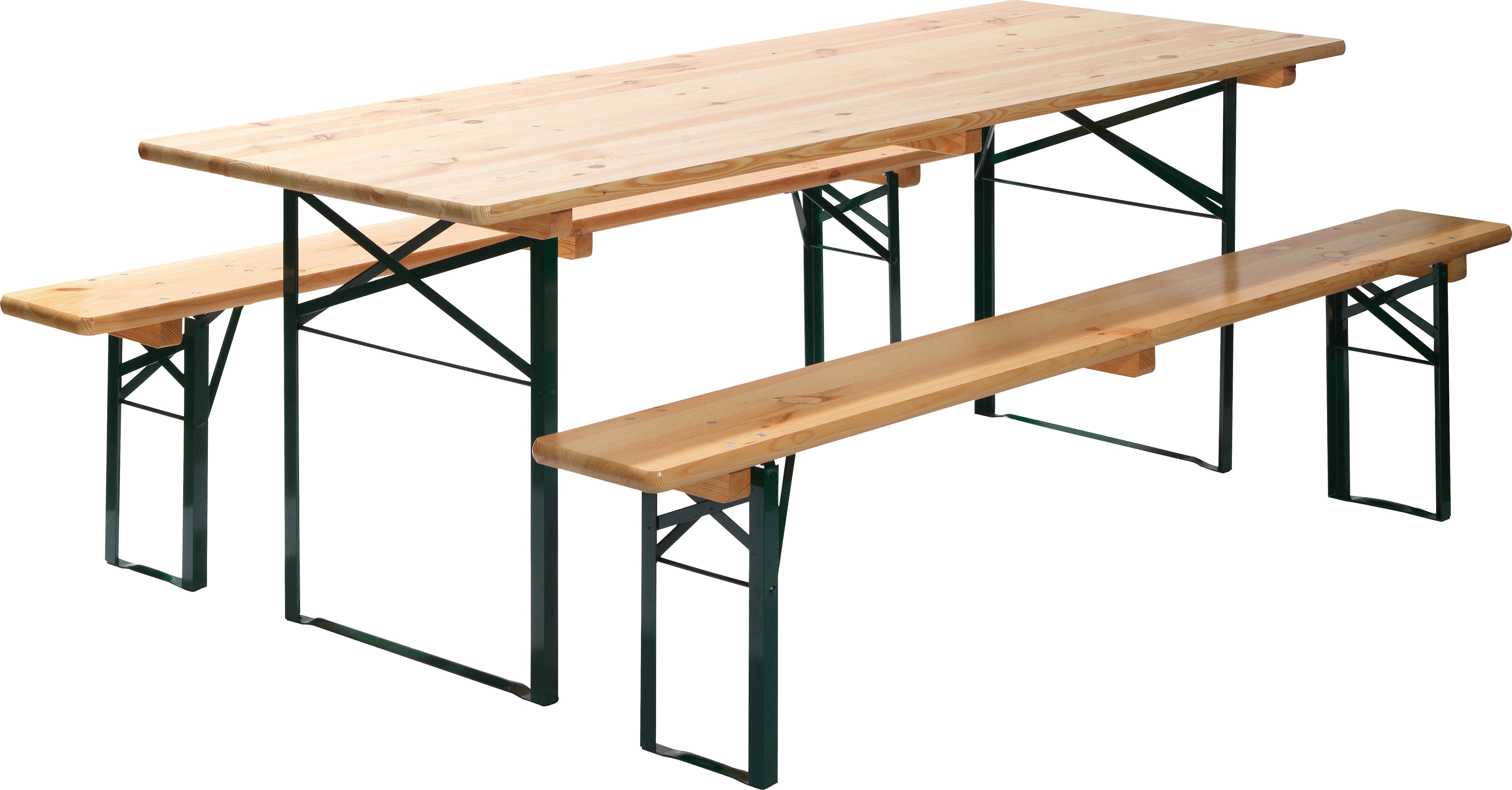 Bierzeltgarnitur ESSENTIALS, grün (grün, holz,), B:220cm H:78cm T:50cm, Basis aus Birkenholz und Stahl - Brauereiqualität, Sitzmöbel-Sets, 50 cm - Brauereiqualität, faltbar Image