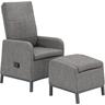 Relaxsessel BEST ""Riga"", grau, B:61cm H:107cm T:73cm, Obermaterial: 100% Polyurethan, Sessel, Relaxsessel mit Fußhocker