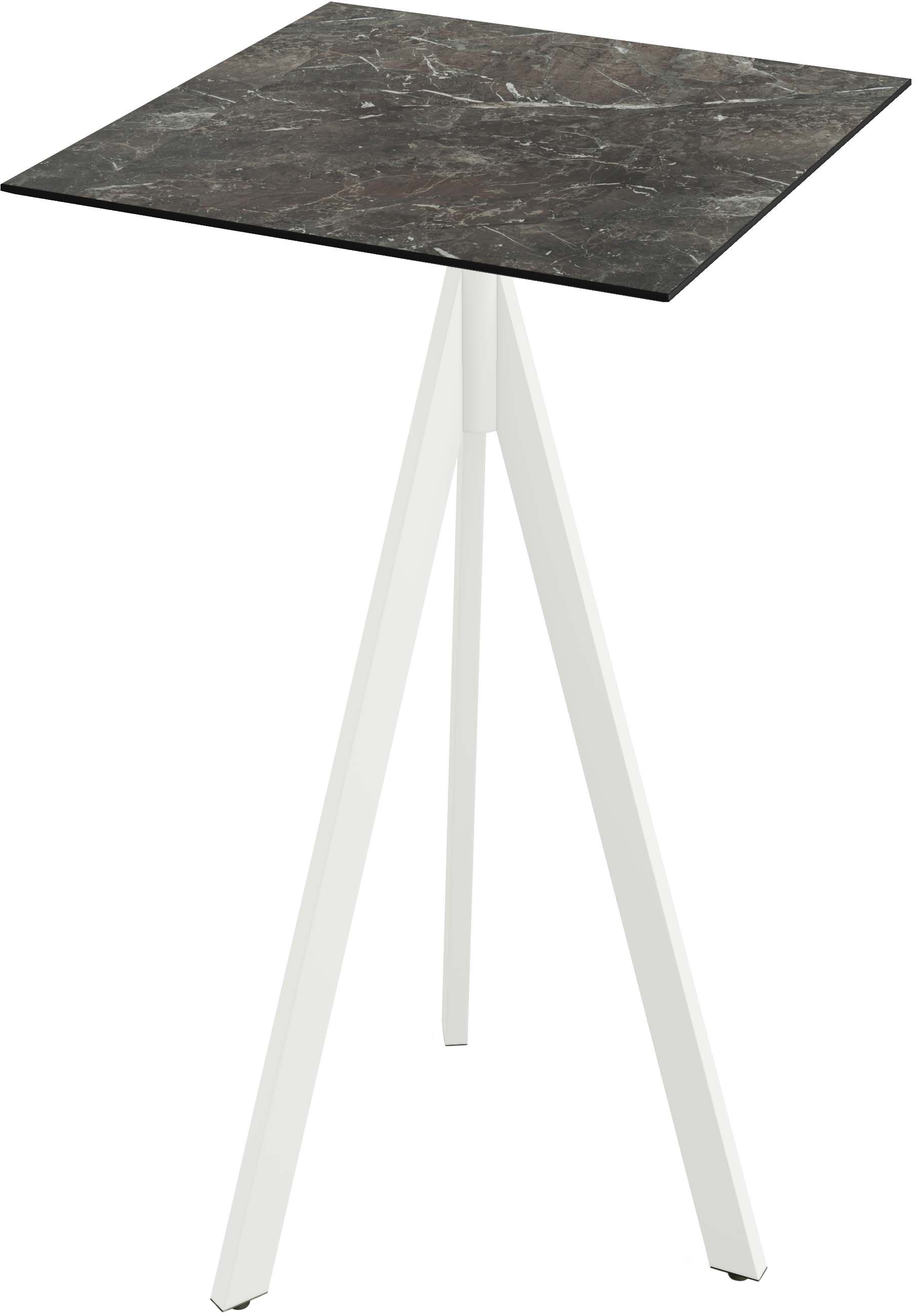 Klapptisch ESSENTIALS "Infinity", weiß (weiß, galaxy marble, weiß), B:70cm H:110cm T:70cm, Pulverbeschichteter Stahl + HPL Tischplatte, Tische, in verschiedenen Ausführungen