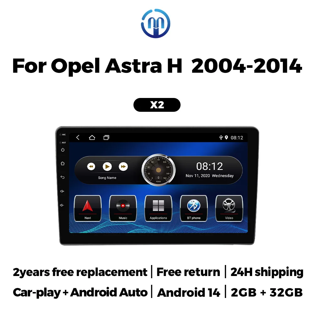 MEKEDE Drahtlose Carplay Für Opel Astra H J 2004 Vectra Vauxhall Antara Zafira Corsa C D Vivaro Meriva Veda 9 "Autoradio Stereo Image
