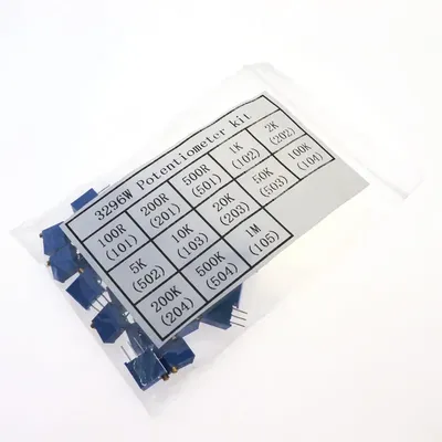 26 Stück/Set 3296 W Potentiometer-Set 100R 200R 500R 1K 2K 5K 10K 20K 50K 100K 200K 500K 1M Variable Image
