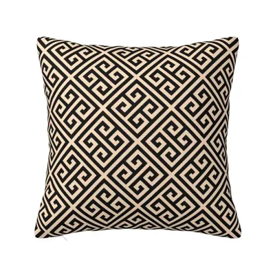 Luxus griechischen Mäander schwarz und beige Design Kissen bezug für Sofa weichen Kissen bezug nach Image