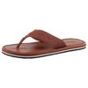 Zehentrenner TOMMY HILFIGER "HILFIGER LEATHER BEACH SANDAL", Herren, Gr. 43, braun, Baumwolle, unifarben, sportlich, Schuhe, Sommerschuh, Strandschuh mit Logo