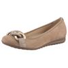 Ballerina GABOR "FLORENZ", Damen, Gr. 40, gold (sand, goldfarben), Ziegenveloursleder, klassisch, Schuhe, Keilabsatz, Bequemschuh, Slipper, Businessschuh in Weite G (=weit)