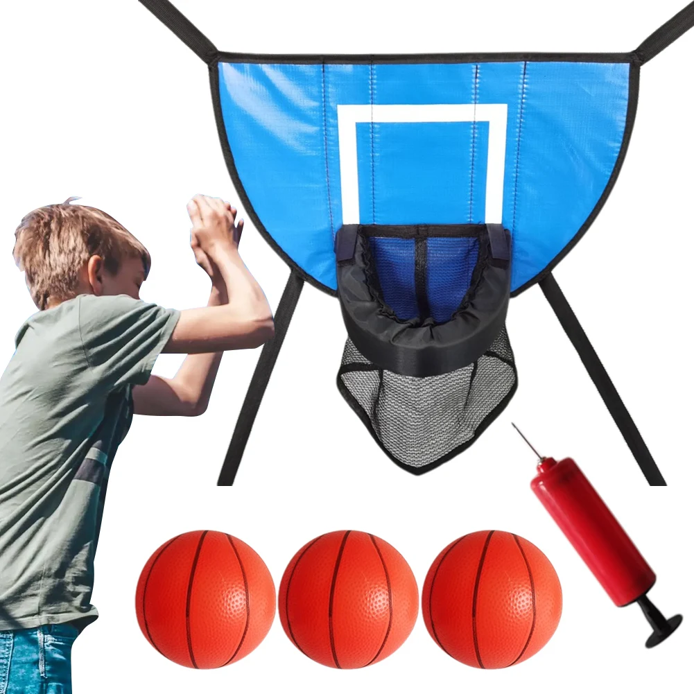 Trampolin Basketball korb Kit mit Pumpe und Miniball Kinder Sportspiele Trampolin Zubehör für Trampolin und alle Altersgruppen Image