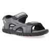 Sandale GEOX "UOMO SANDAL STRADA", Herren, Gr. 46, grau (stone, hellgrau), Lederimitat, sportlich, Schuhe, Sommerschuh, Klettschuh, Outdoorsandale, im Trekking-Look