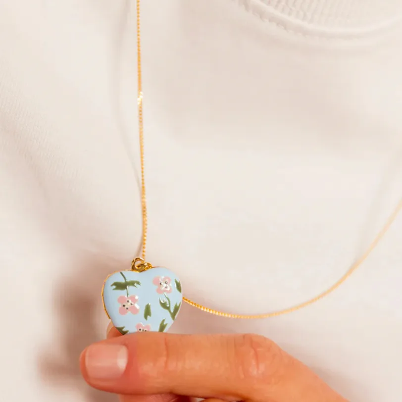 Mode Zirkon Herzförmige Ovale Fotoalbum Halskette Geöffnet Claose Anhänger Halskette für MOM Geschenk MOM Halskette Muttertag Geschenk Image