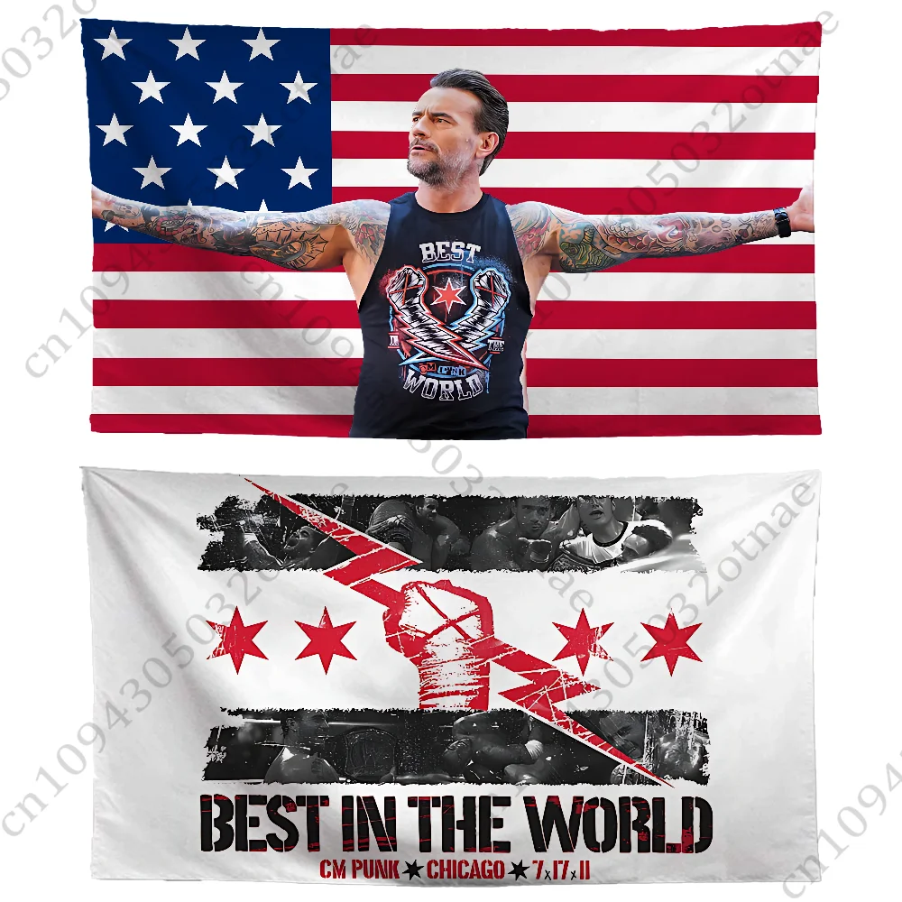 WWE CM Punk-Flagge, Wandteppich, lustiges Banner für Studentenwohnheim, Schlafzimmer, Outdoor, Wohnzimmer, Wanddekoration, Party Image