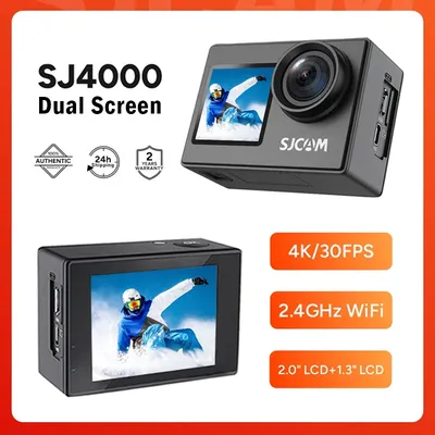 SJCAM SJ4000 Dual Screen 4K Action Kamera 30M Wasserdichte Anti-Shake HD Sport Video Action Kameras Motorrad fahrrad Helm