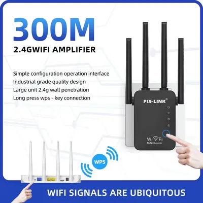 Wifi Repeater 300Mbps Wifi Wireless Internet Long Range Extender Signal Booster für Zuhause Mit AP Modus Ethernet PIX-LINK WR16Q