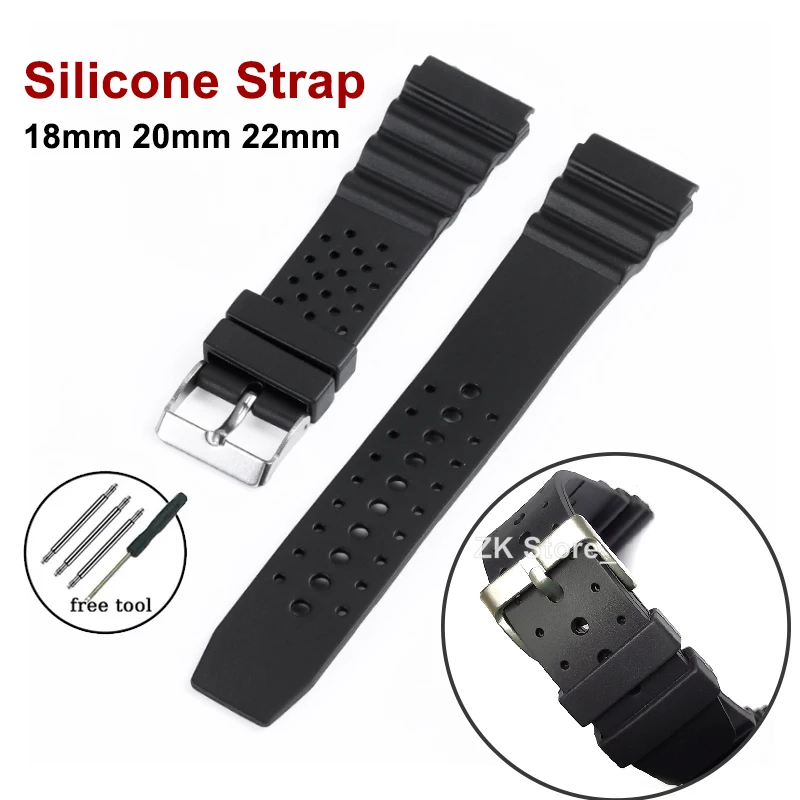 18mm 20mm 22mm Uhren armbänder Silikon kautschuk Uhren armband ersetzen elektronische Handgelenk Sport bänder für casio f91w f84 f105/108/a158 Image